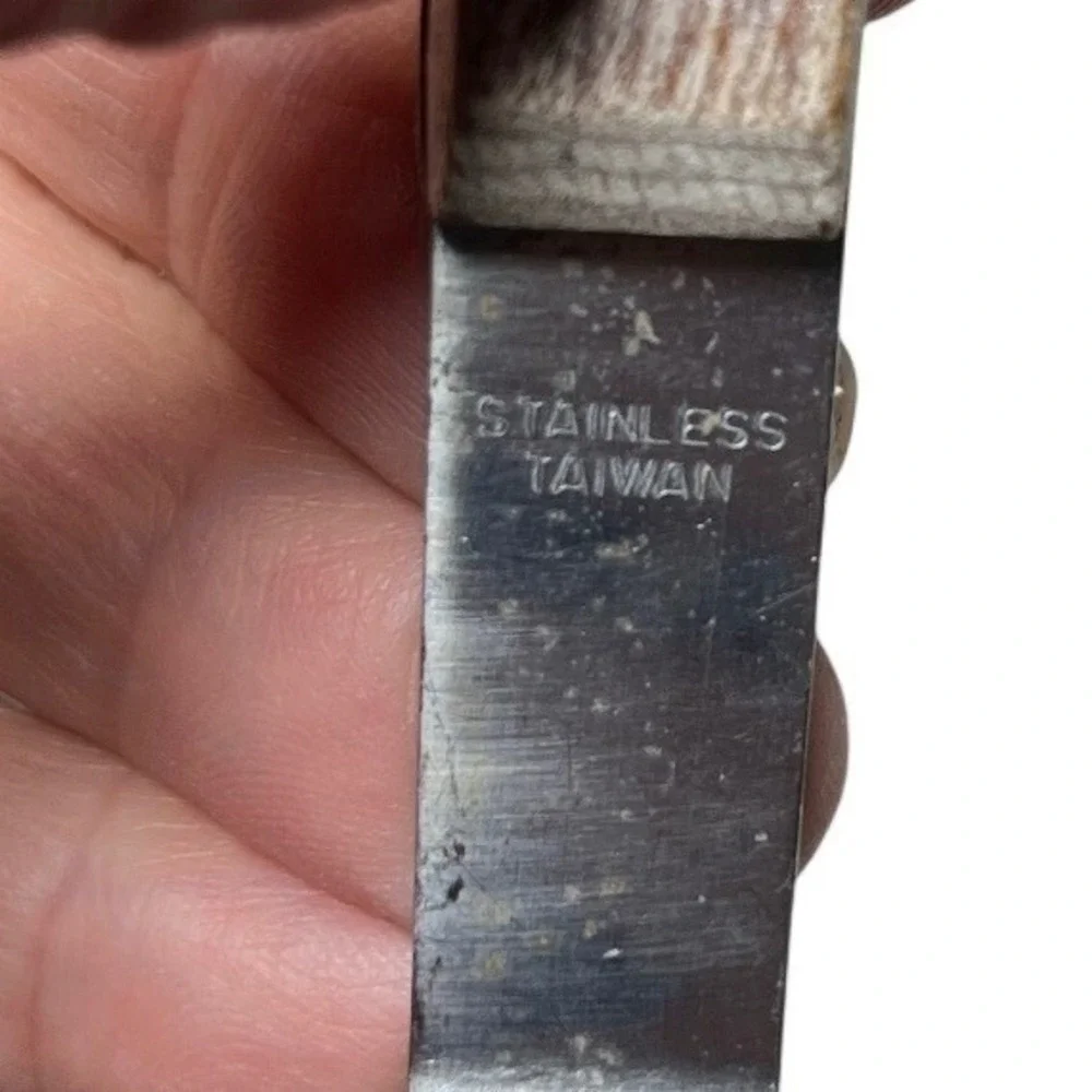Vintage Stainless Steel Potato Masher‎ Wood Handle Round Grid Taiwan 10 inch